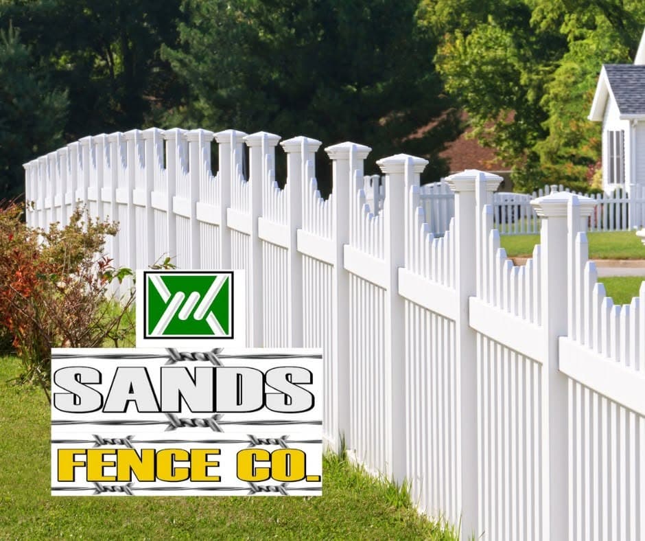 White Vinyl Scalloped Picket Fence Yard Sign